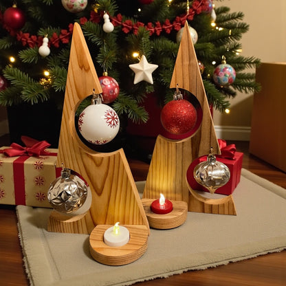 Wood Xmas Tree w/ Ornament