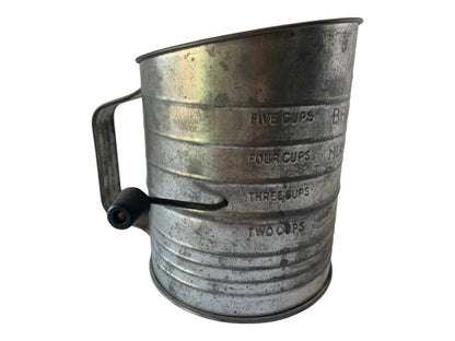 vintage Bromwell's measuring flour sifter.
