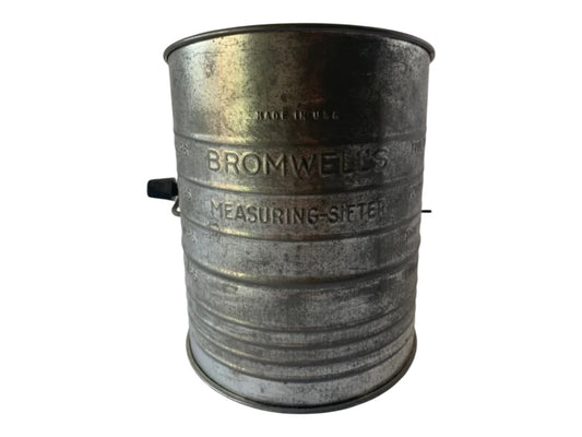 vintage Bromwell's measuring flour sifter.
