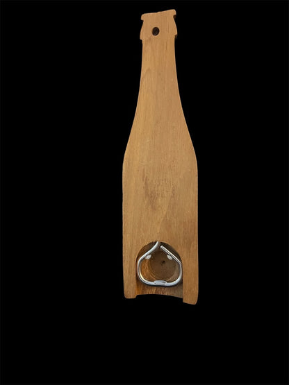 Wooden “cheers” bottle opener