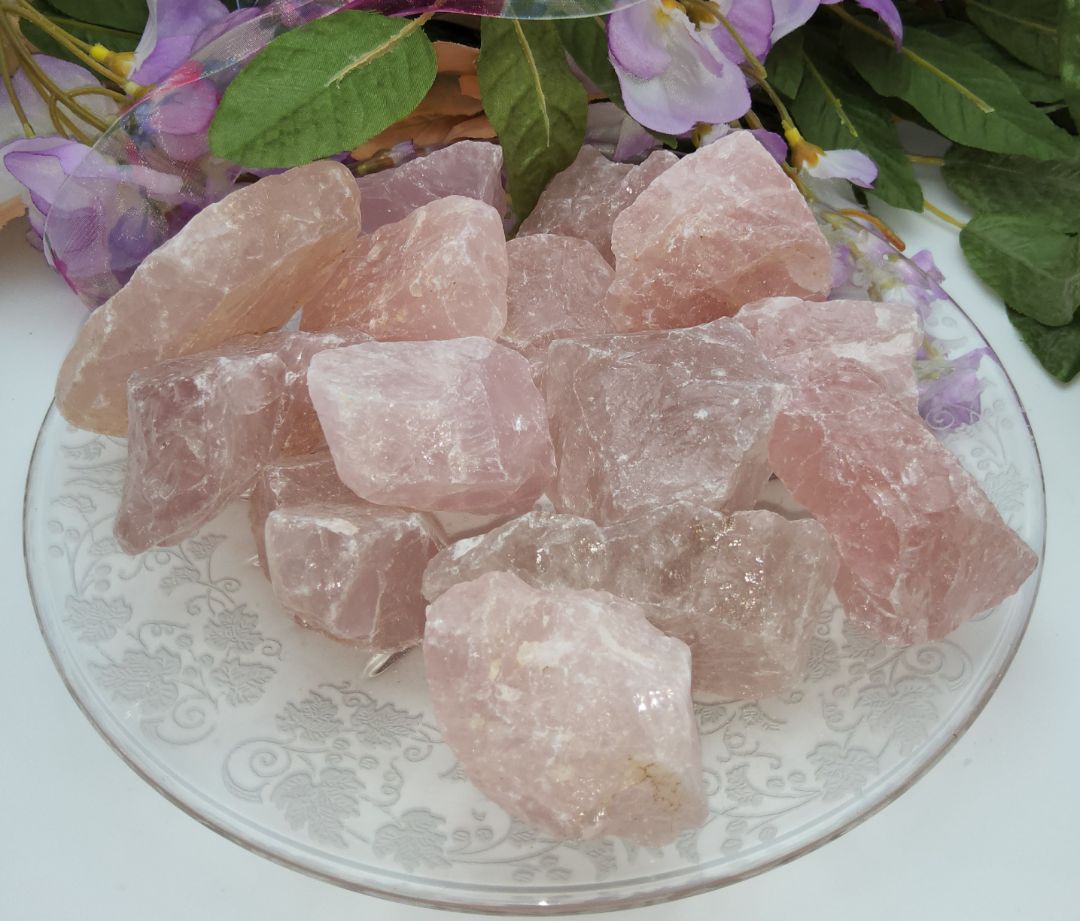 Rough Cut Rose Quartz Stones