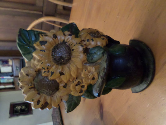 Cast Iron Sunflower Door Stop