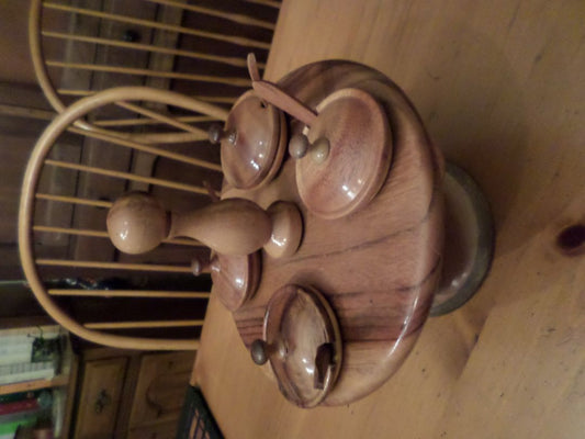 Wooden Condiment Lazy Susan