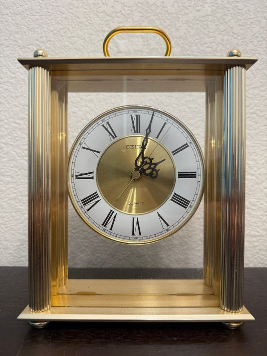 Gold Tone Seiko Seiko Gold Tone Desk ClocK, 14" x 12"