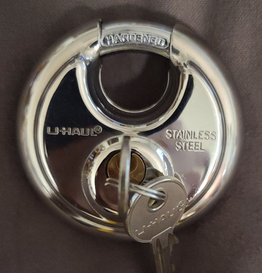 Chrome U-Haul Lock, 3 x 2 x 1