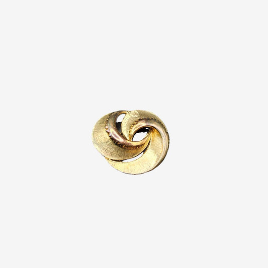 Vintage  gold toned rays swirl brooch