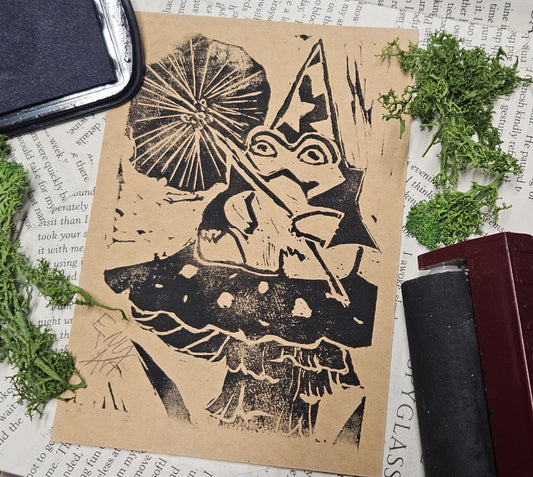 Wizard Toadstool Stamp Print, 4x6 inch
