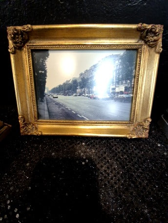Framed art street car scene