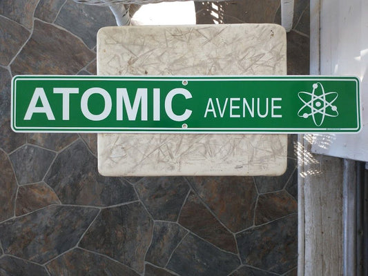 Green  Atomic Ave Street Sign