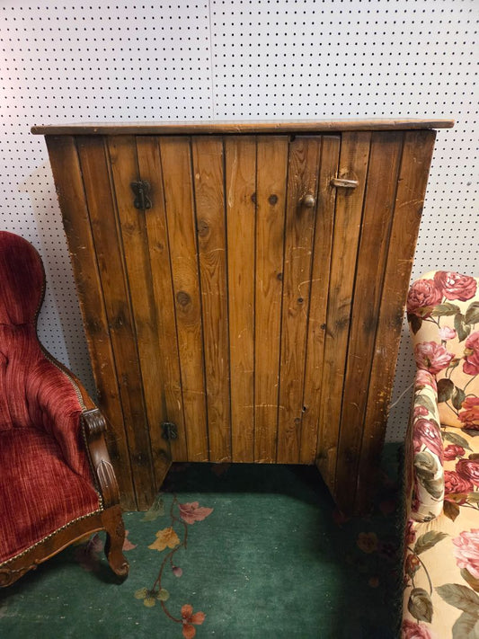 vintage hand made cabinet with door and shelves