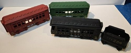 Vintage Cast Iron 44 St Louis & Ohio River R.R. cars