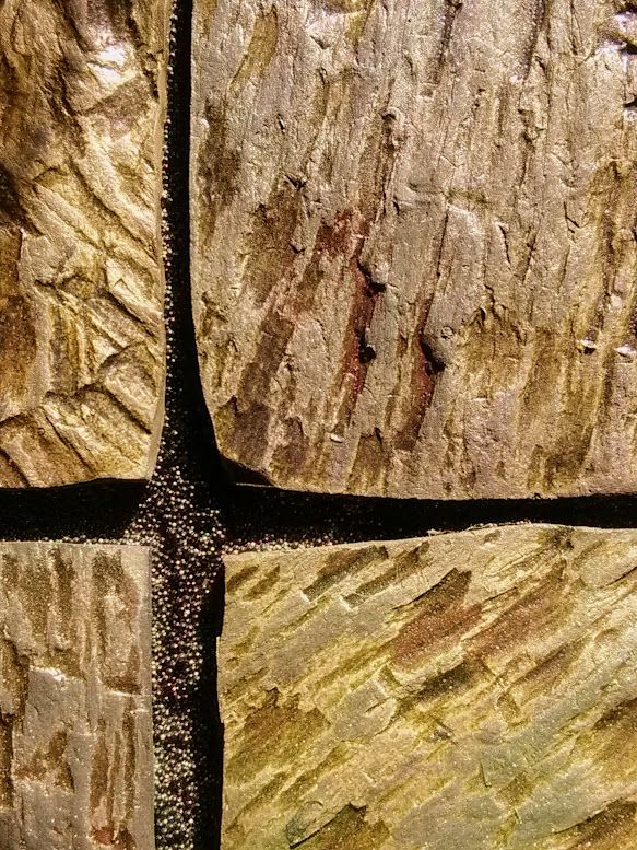 Framed Ceramic Raku Tiles "Coal Field"