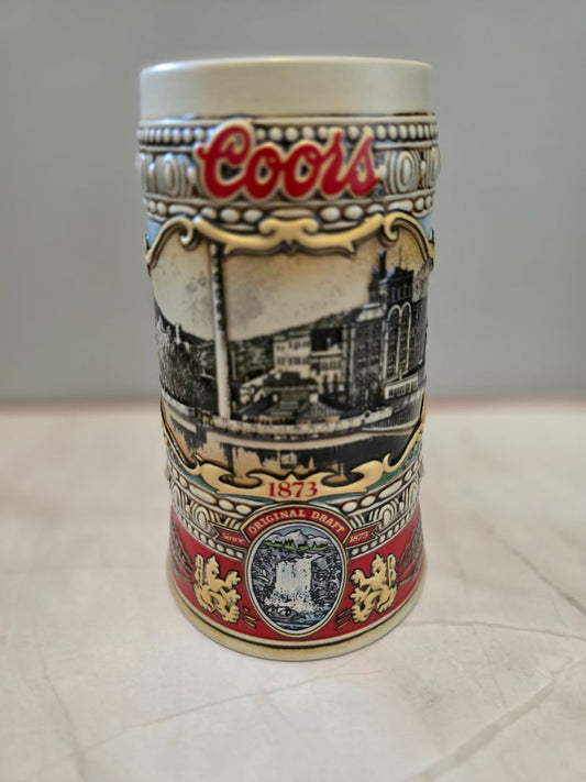 Red Coors Vintage 1988 Edition Coors 1873 Brewery Site Beer Stein Mug Adolph Coors, 7 x 5 x 4