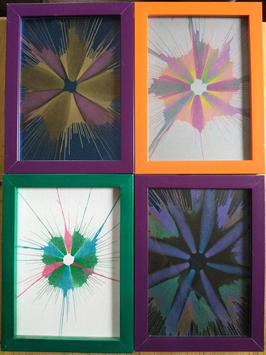 Framed 5x7 Spin Art