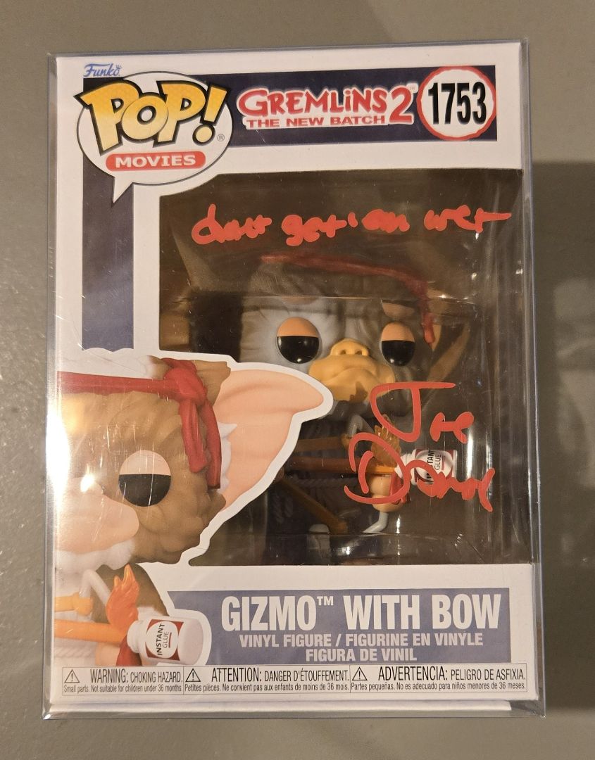 Gizmo with Bow Funko Pop signed by Joe Dante