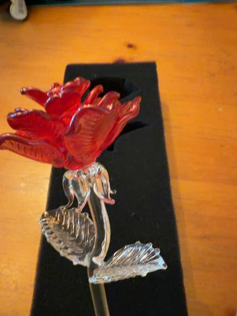 Vintage Waterford Crystal red rose