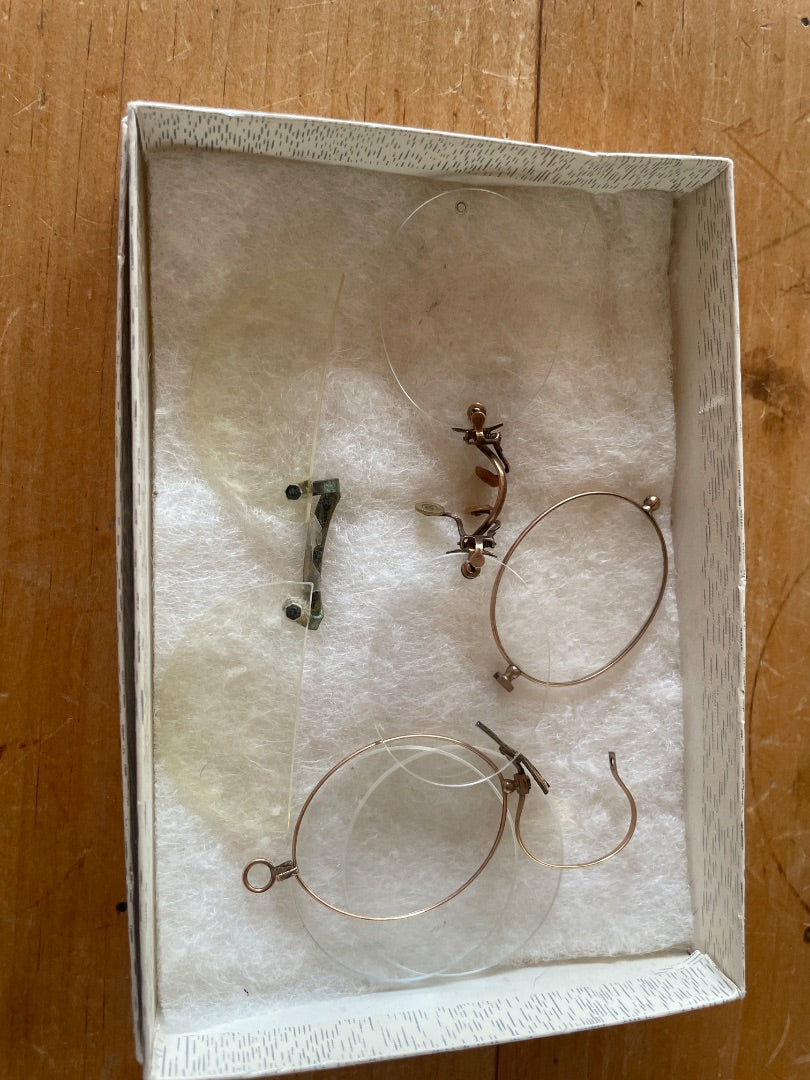 Antique eyeglasses/lenses (set of four, as-is)