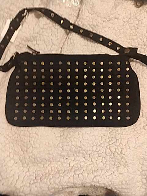 Black W/ Brass Studs  Women's Clutch Purse