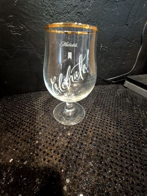 Gold Rimmed Michelob Stemmed Tulip Glass