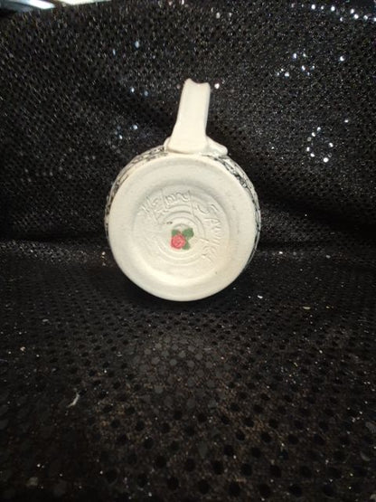 White  Skull Ceramic Mug, 4" × 4.5"