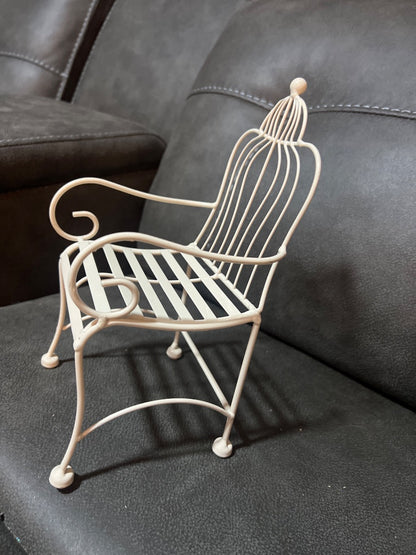 Vintage style miniature wrought iron chair