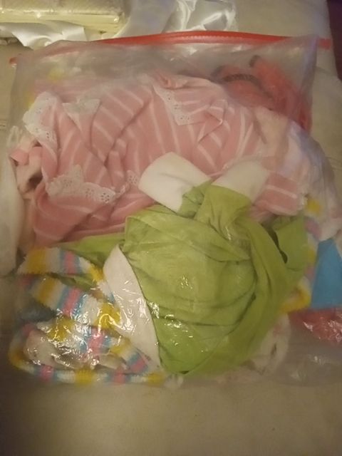 Vintage baby doll clothes bag