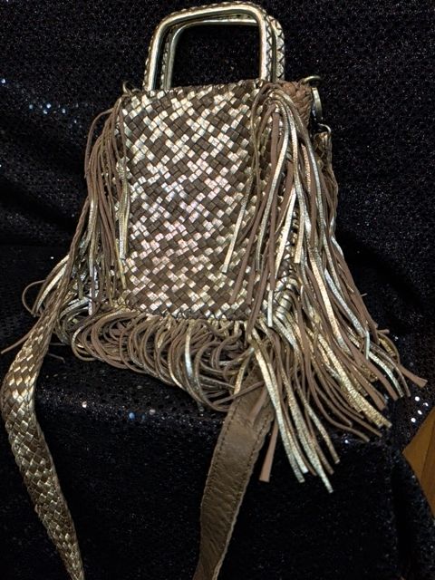 Woven gold purse