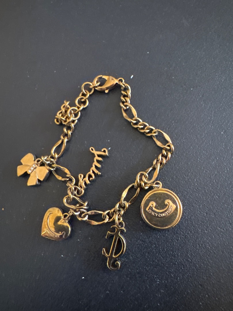 Juicy Couture charm bracelet gold tone