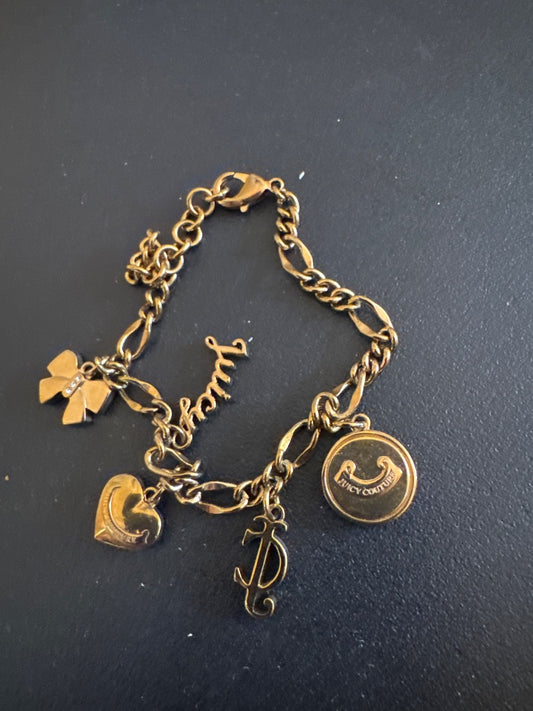 Juicy Couture charm bracelet gold tone