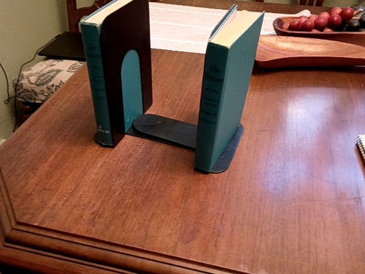 Vintage blue hard cover book ends