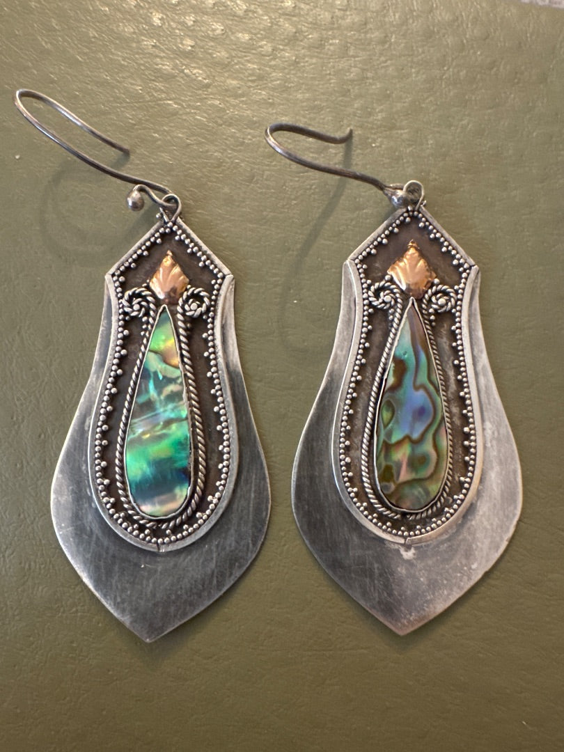 Abalone and 925 silver earrings