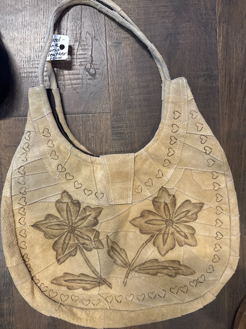 Floral Burnt Suede Purse