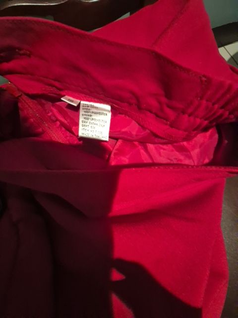 Red  Mid Length Skirt, 18