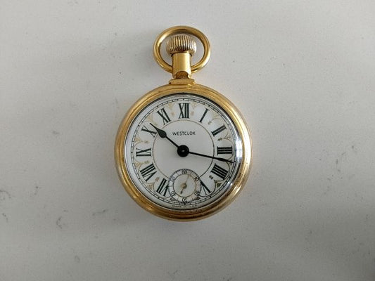 GOLD Westclox Working Pocket Watch, 16 Size