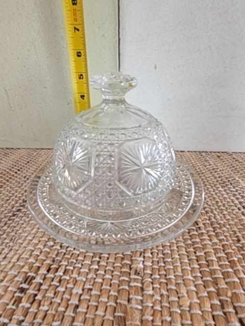Vintage glass covered dish