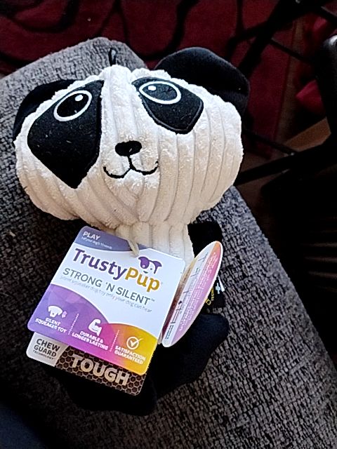 Black & White Trusty Pup (Worldwide Inc) Panda Dog Toy, Approximately 6-8 Inches
