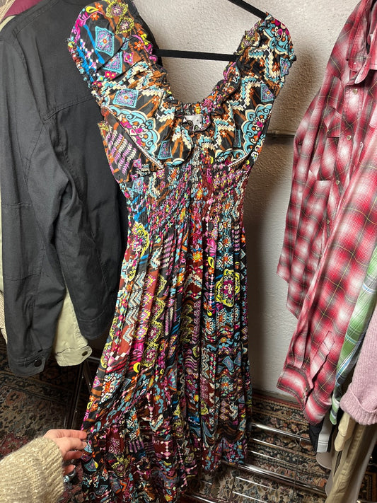 Unique Colorful Maxi Dress, M