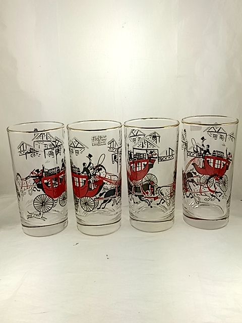 Libbey 4pc Set Carriage Glasses