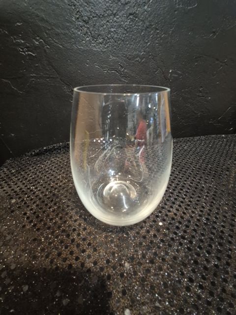Clear  Crystal Stemless Wineglass, 4.5"