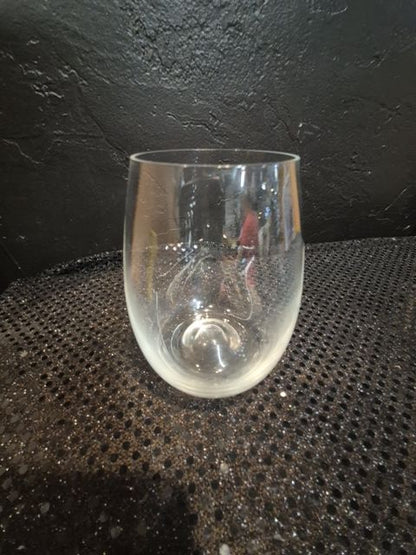 Clear  Crystal Stemless Wineglass, 4.5"
