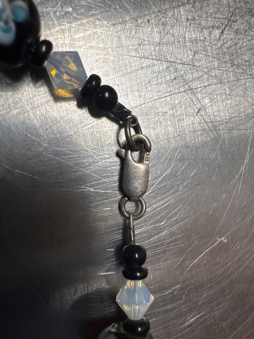 925 Floral Glass Bracelet