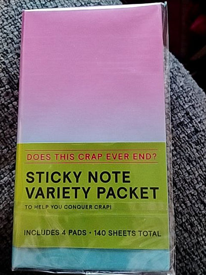 Ombre pink, purple green Knock knock Sticky Note Variety Packet