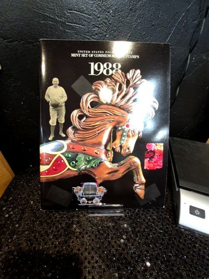 1988 Mint Set of Commemorative Stamps, 8.5" × 11"