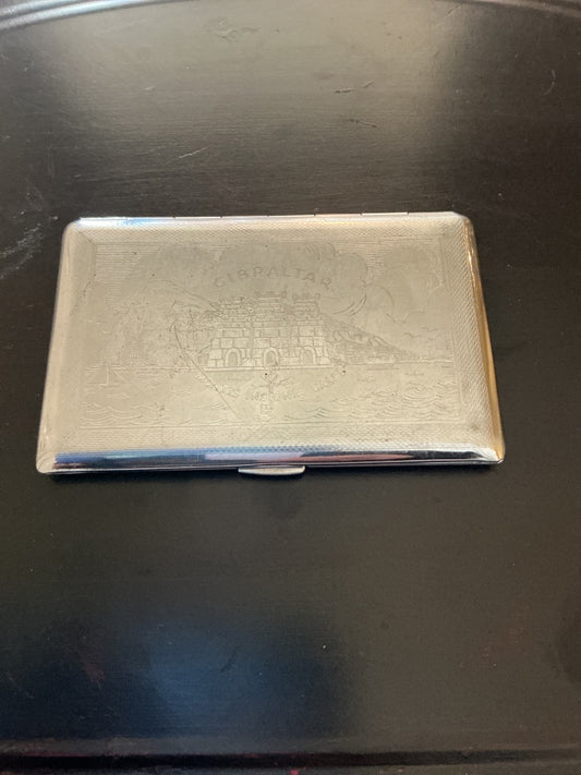 Silver Gibraltar Cigarettes case, 5.25”