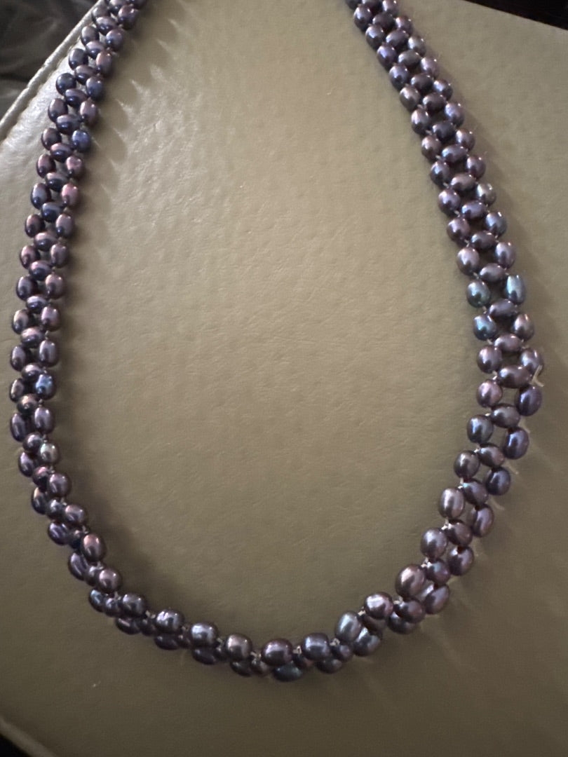 Black fresh water pearl choker. .  Jewelry