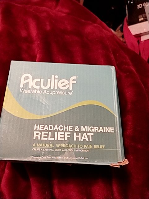 Black (Green Box) Aculief Headache & Migraine Relief Hat