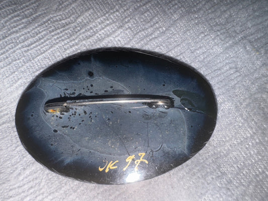 Handpainted Russian Floral Wooden Broach