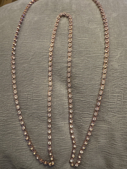 Rose gold, CZ, long necklace