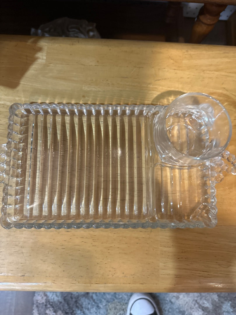 Vintage Hazel Atlas Snack Tray w/cup