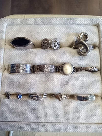 Sterling silver variety of rings Vintage sterling pin